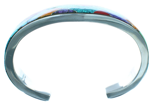 Whiterock Multicolor Inlay Genuine Sterling Silver Cuff Bracelet RX118055